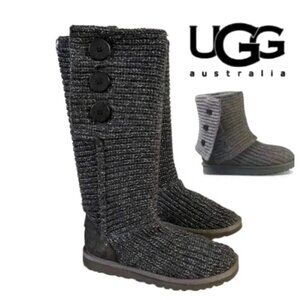 UGG Australia 1876 Classic Cardy III Tall Boots - Gray Silver Metallic
